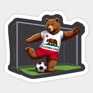 California Bear Soccer Player Sticker